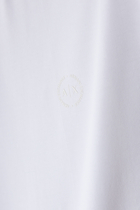 تي شيرت قطن مطاطي بشعار الماركة بتصميم دائري